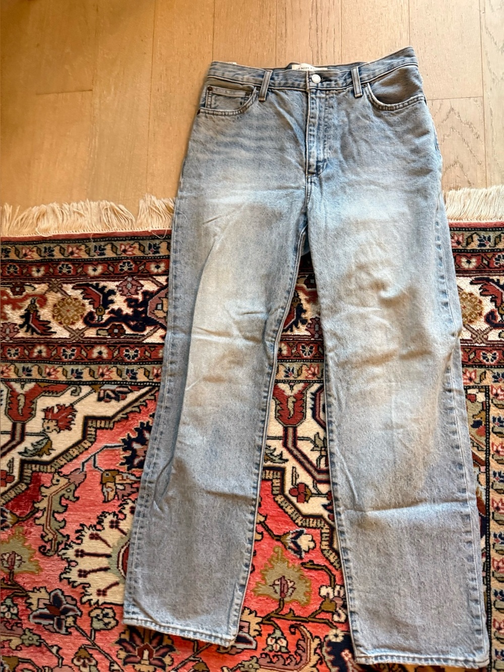 Denim Forum Light Blue Straight Leg Women's Jeans